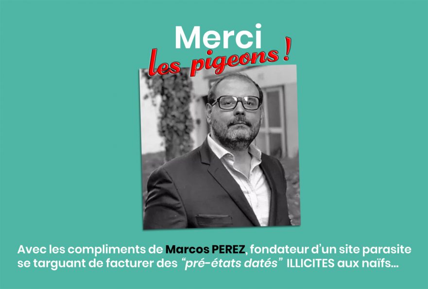 Marcos PEREZ, fondateur du site parasite www.MonPreEtatDate.fr